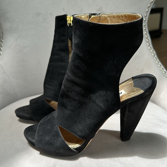 Miu Miu Cutout Suede Booties Size 38 1/2 - Picture 5 of 9